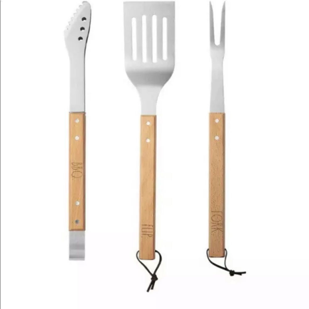 Rae Dunn Everyday Collection 3 Piece Barbecue Utensil Set- Barbeque Tongs wit... - Picture 2 of 8